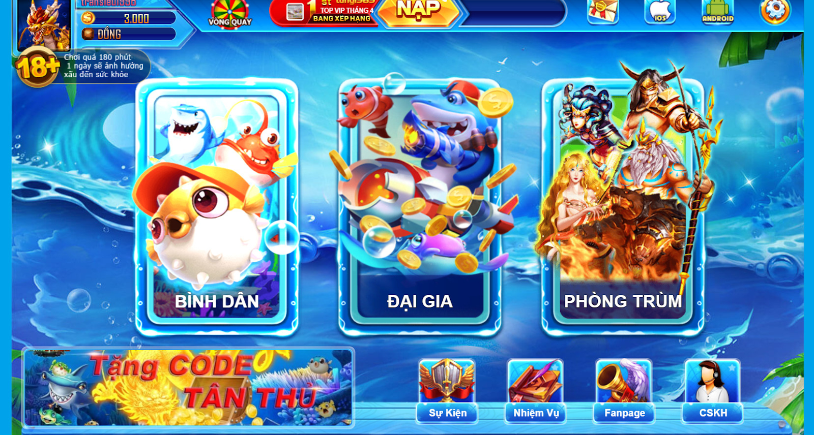 cổng game bắn cá 3d